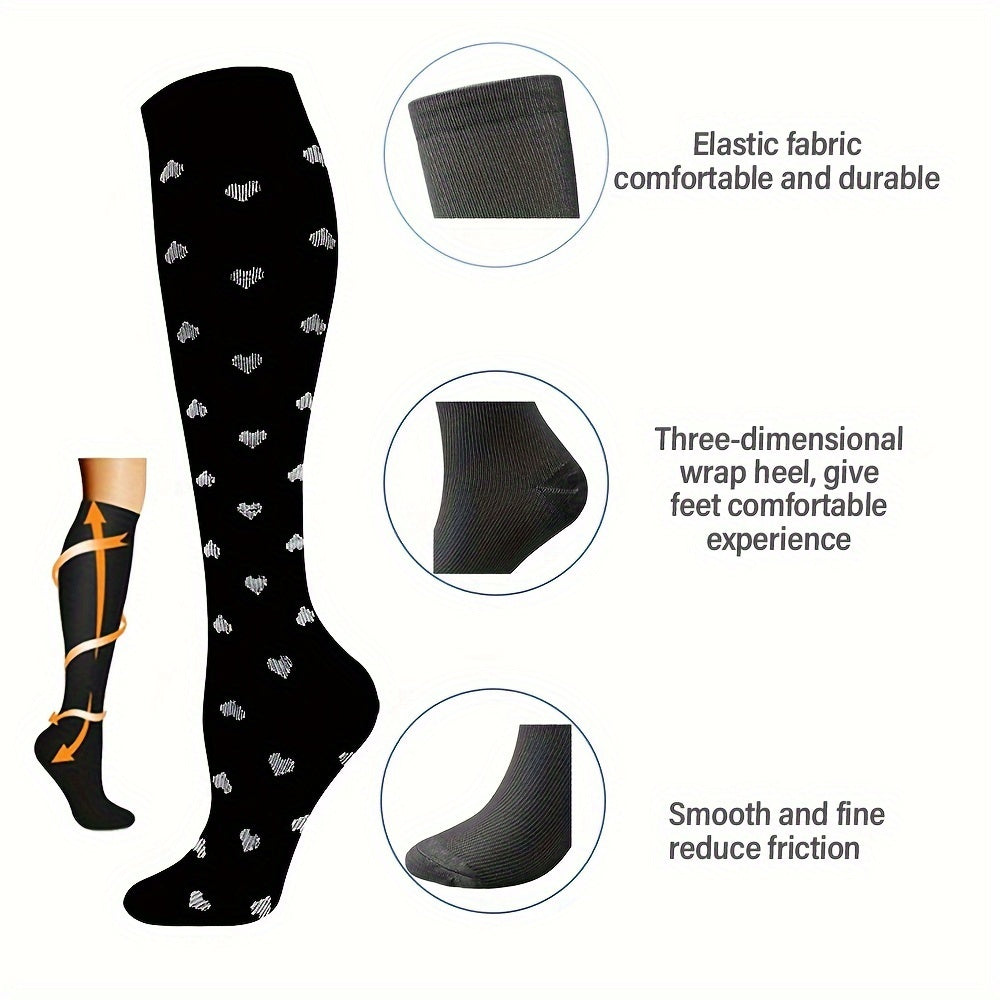 6 Pairs Compression Sock 15-20 mmHg Knee High