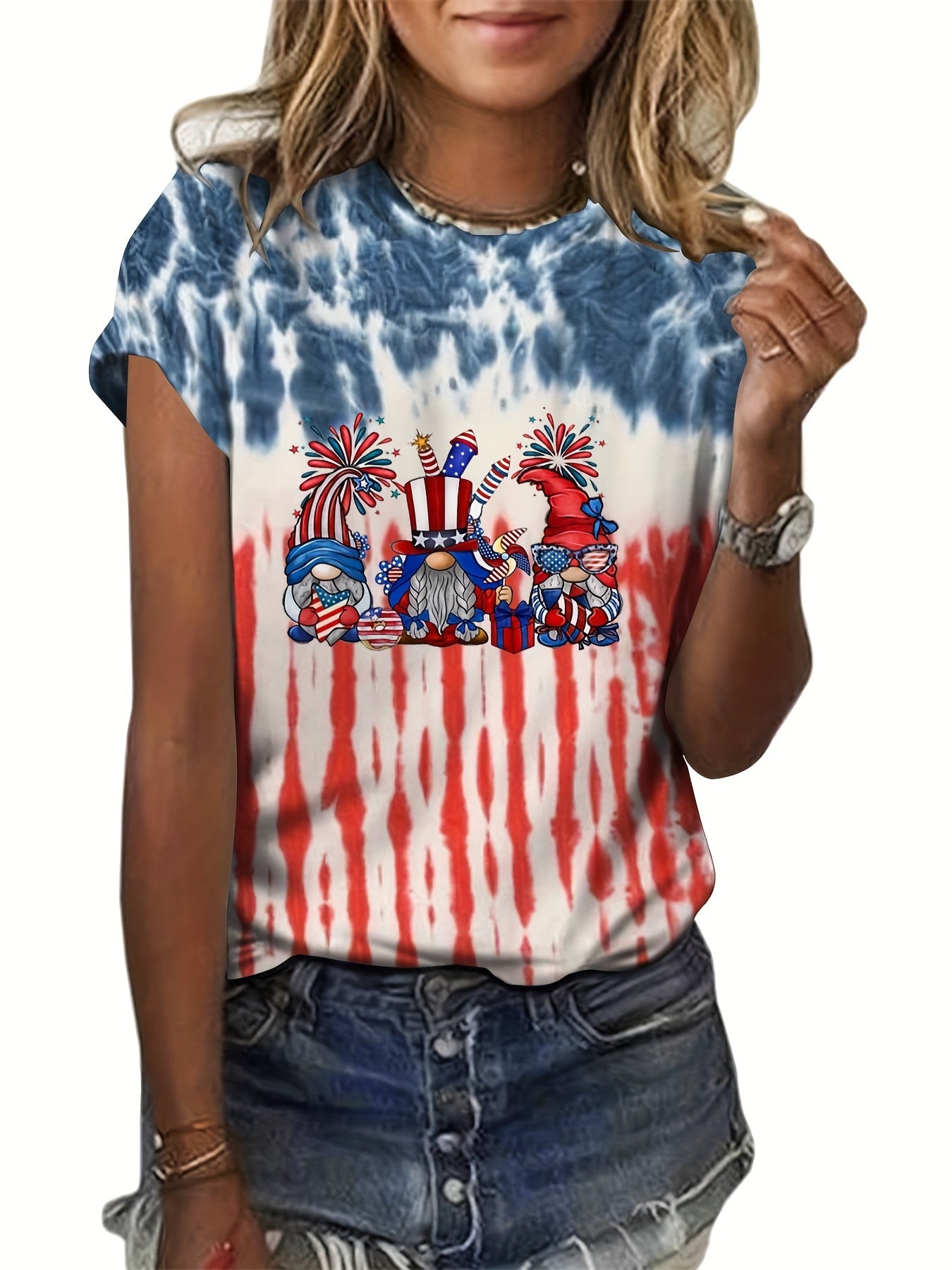 Patriotic Tie Dye T Shirt for 4th of July