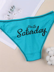 7pcs Letter Print Briefs Stretchy Intimates Panties Lingerie & Underwear