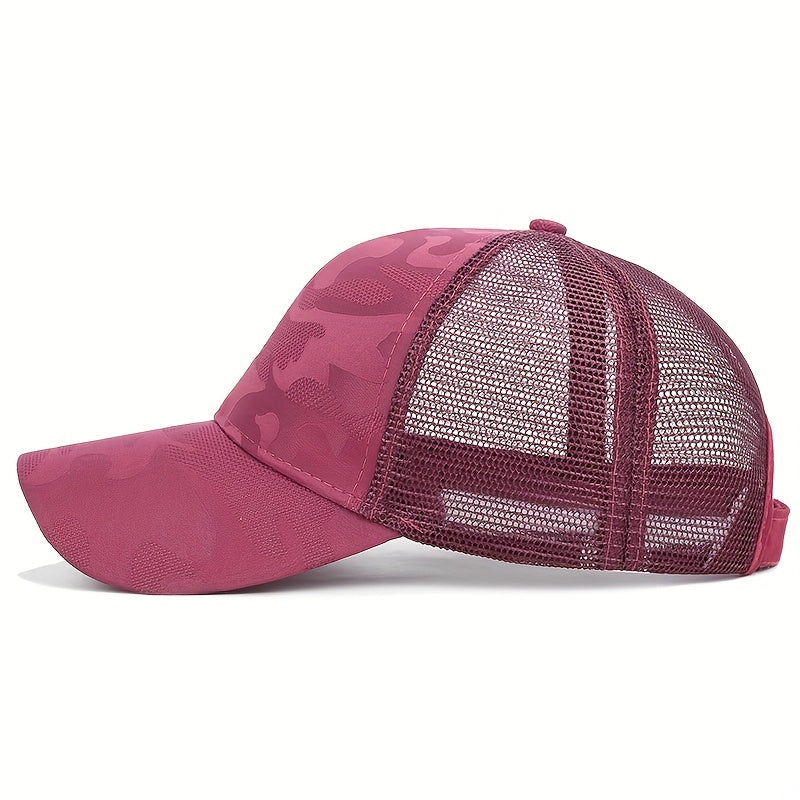 Distressed Criss Cross Ponytail Baseball Cap for Girls