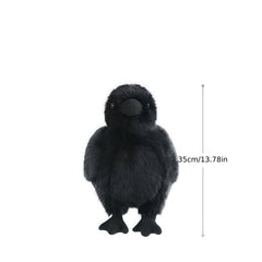 Realistic Plush Crow Toy Soft Fluffy Stuffed Animal - 3 Sizes & Styles