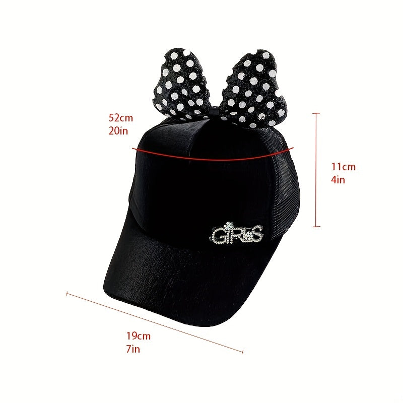 Girls' Mesh Baseball Cap Bowknot Sun Hat