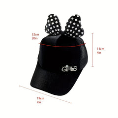 Girls' Mesh Baseball Cap Bowknot Sun Hat