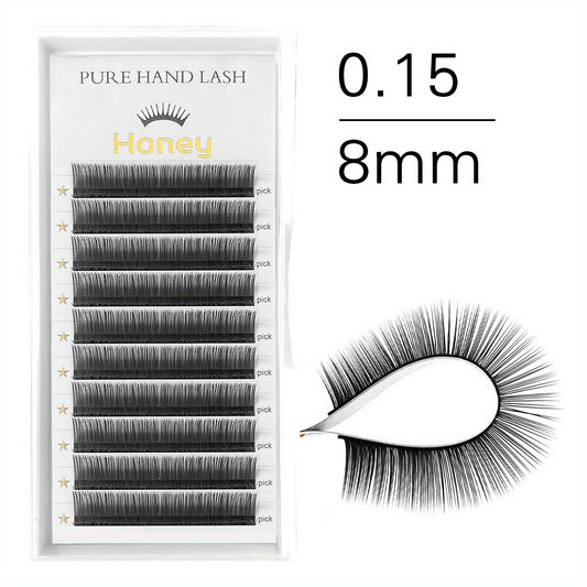 Natural Matte PBT Eyelash Extensions Soft Split Tips for Individual Lashes