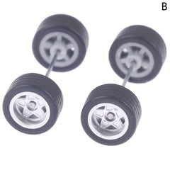 1/64 Toy Car Model Modified Wheels Rubber Tires