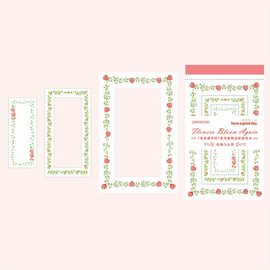 Rejuvenate Series Sticky Notes Flowers 30 Sheets Pack