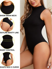 Solid Yoga High Neck Sleeveless Bodysuit Women's Sexy Workout Tank Top Jumpsuit