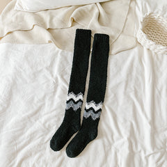 Thick Coral Fleece Thigh High Socks Women Winter Warm Long Stockings