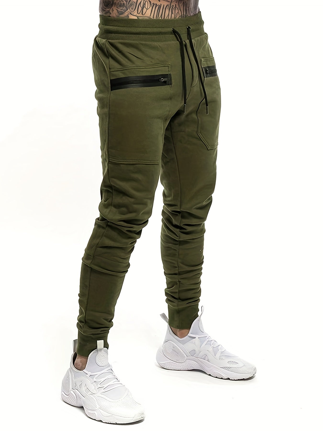 Men's Cargo Sweatpants Stretch Waist Jogger Pants