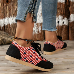 Women's Star & Striped Sneakers Casual Lace Up Shoes Lightweight