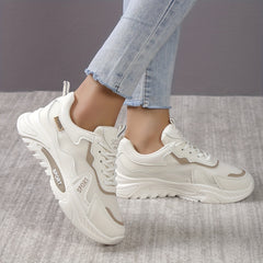 Women's Mesh Platform Sneakers Lace Up Comfortable Running Shoes