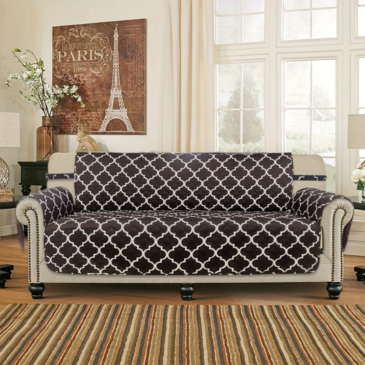 Geometric Pattern Sofa Slipcover Non slip Sofa Cover Furniture Protector