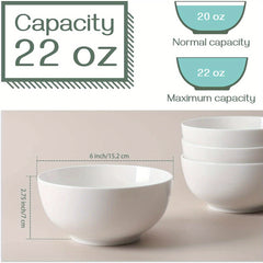 2pcs 15 24cm Ceramic Round Ramen Salad Bowl Set