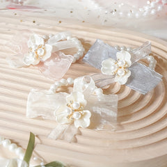 10pcs Flower Hair Piece Pearl Rhinestone Bridal Wedding Accessory
