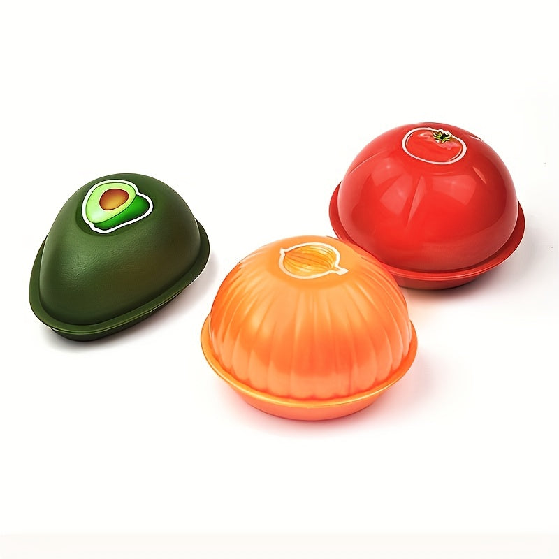 3pcs Veg & Fruit Crisper Fresh Container Reusable Sealed Storage Box