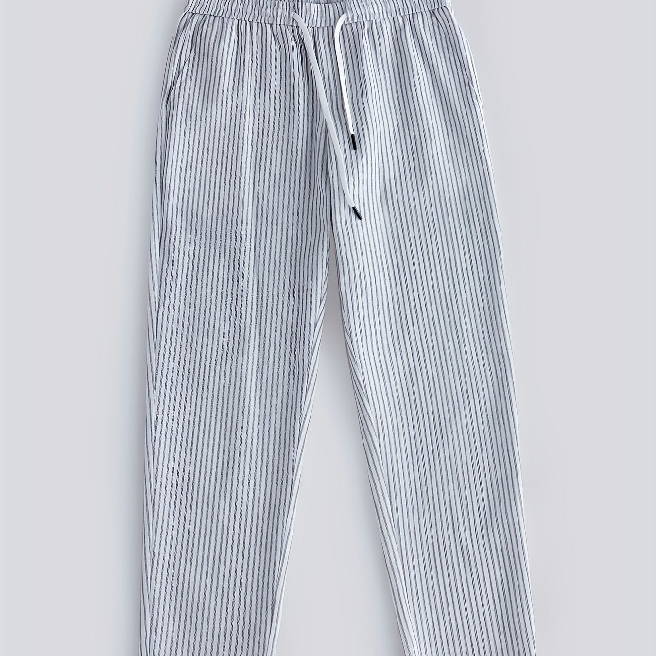 Loose Fit Striped Sweatpants Men's Drawstring Casual Pants