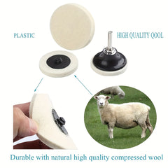 5 08 Cm Wool Fabric QC Disc Polishing Buffing Pads Wheels Disc Pad Holder