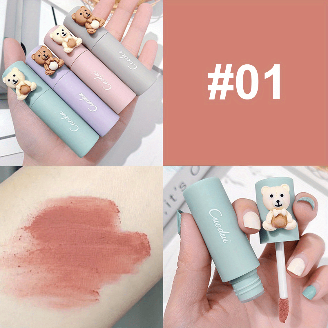 Bear Packed Velvet Matte Lipstick Blush Soft Matte Waterproof Lip Gloss