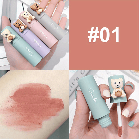Bear Packed Velvet Matte Lipstick Blush Soft Matte Waterproof Lip Gloss