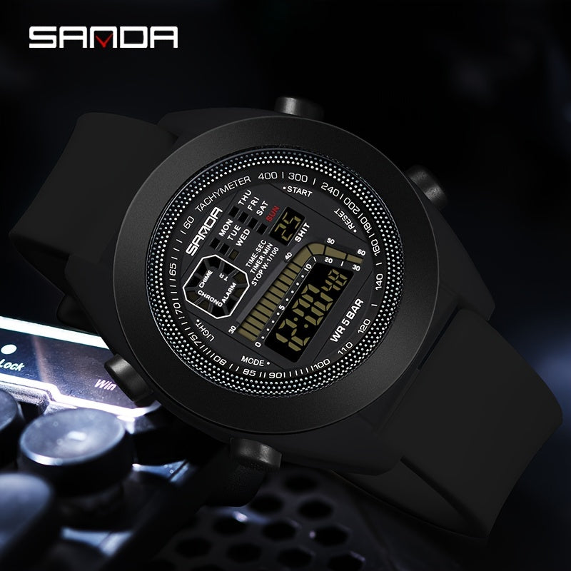 Sanda Electronic Digital Led Boy s Waterproof Sports Watch