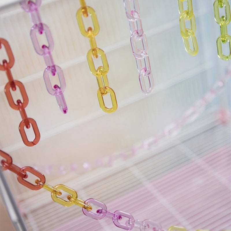 Rainbow Climbing Rope & Chain Links Swing Toy for Birds & Parrots