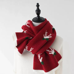 Deer Point Double Layer Thickened Scarf Christmas Gift