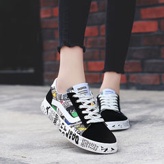 Women's Lace Up Canvas Board Sneakers Lightweight Low Top Sports Shoes