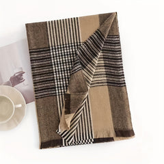 Plaid Warm Scarf Cashmere Scarf Windproof Tassel Scarf