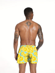 Bright Orange Swim Trunks Quick Dry Mesh Lining Drawstring Pockets