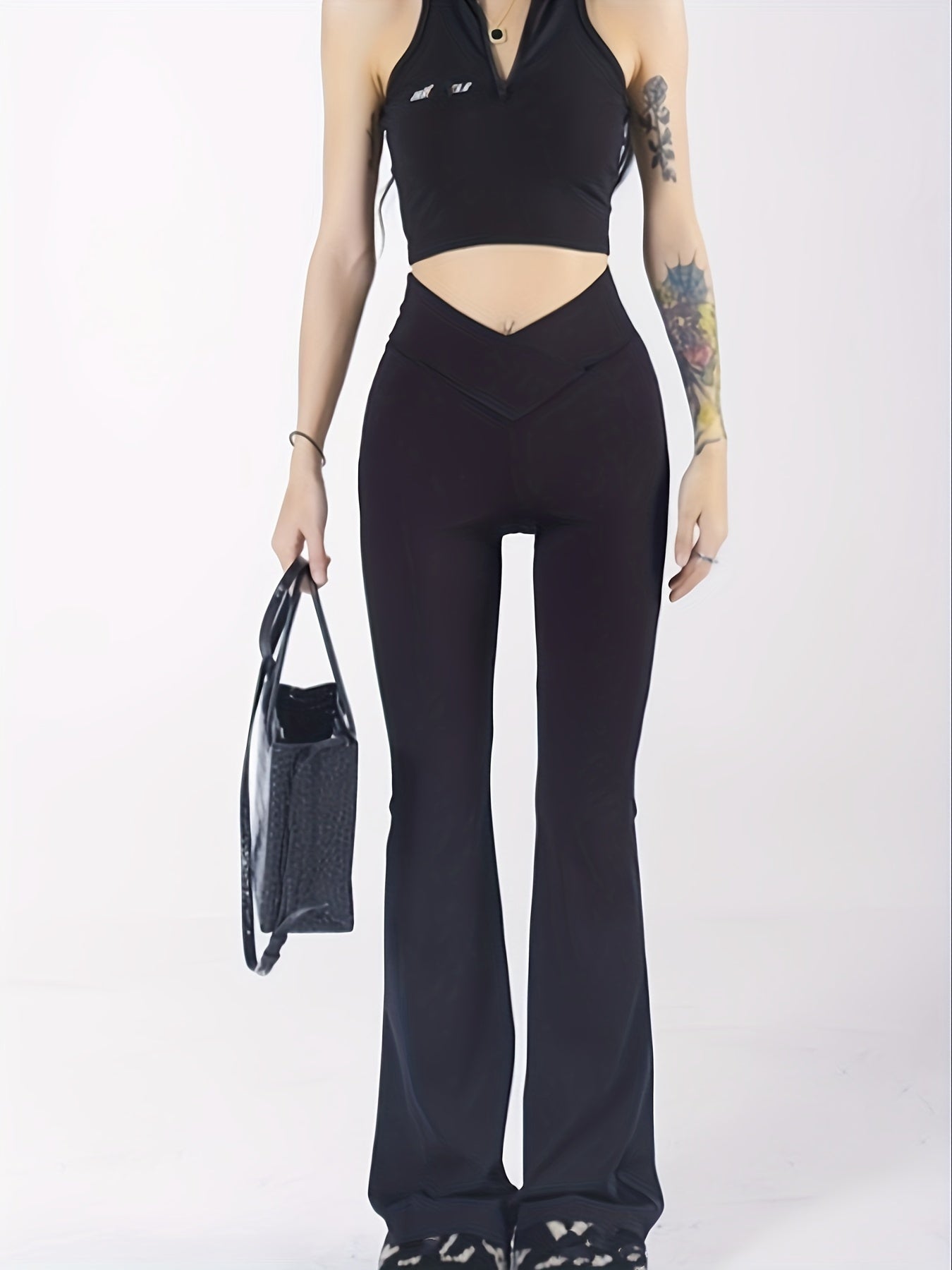 Flare Leg Pants High Waist Sexy Slim