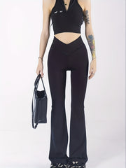 Flare Leg Pants High Waist Sexy Slim
