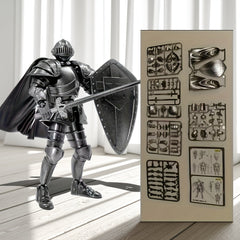 Medieval Knight Figurine Retro Mech w/ Weapons & Shields Display Decor