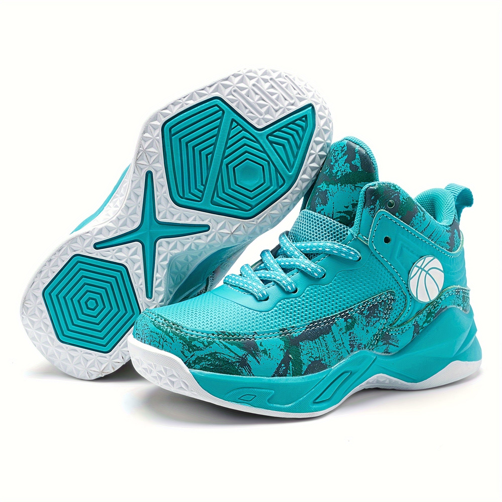 Boy's Knit Basketball Shoes Non Slip Sneakers