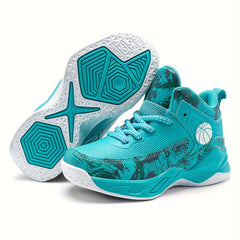 Boy's Knit Basketball Shoes Non Slip Sneakers