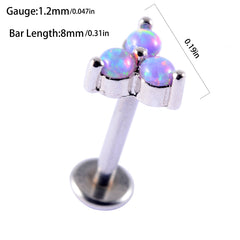 Opal Tragus Nose Ring Surgical Steel Cartilage Piercing