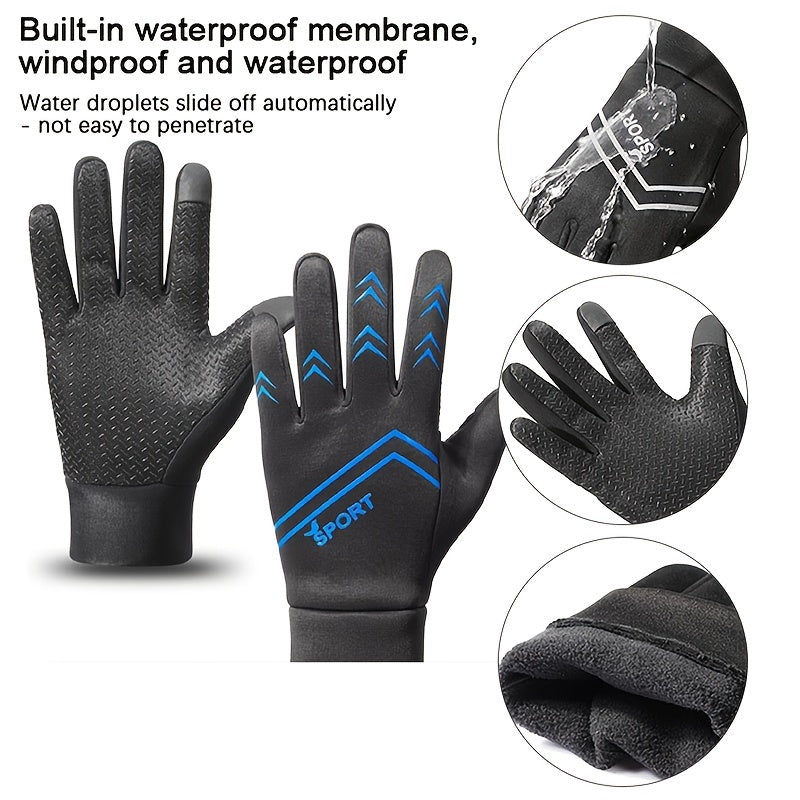 Windproof Waterproof Fleece Thermal Gloves Outdoor Non Slip Durable