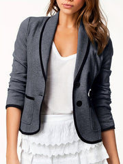 Shawl Collar Blazer with Contrast Trim