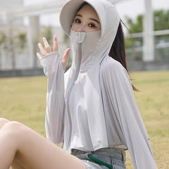Women's Sun Prot. Ponytail Jacket w/ Breathable Hood Mask