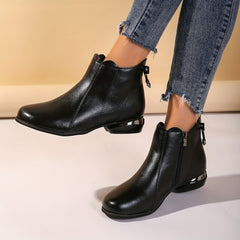 Women's Side Zipper Bowknot Ankle Boots