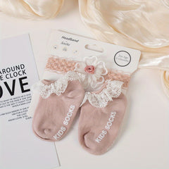 Princess Socks & Headband Set for Baby Girls 0-12 Months