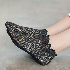 3 Pairs Contrast Lace Socks Short Women's Stockings