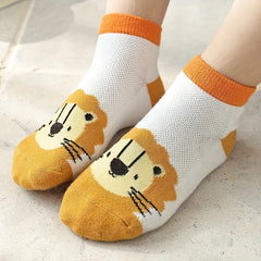 5 Pairs Kids Boat Socks Thin Cotton Breathable Crew Socks Boys Girls