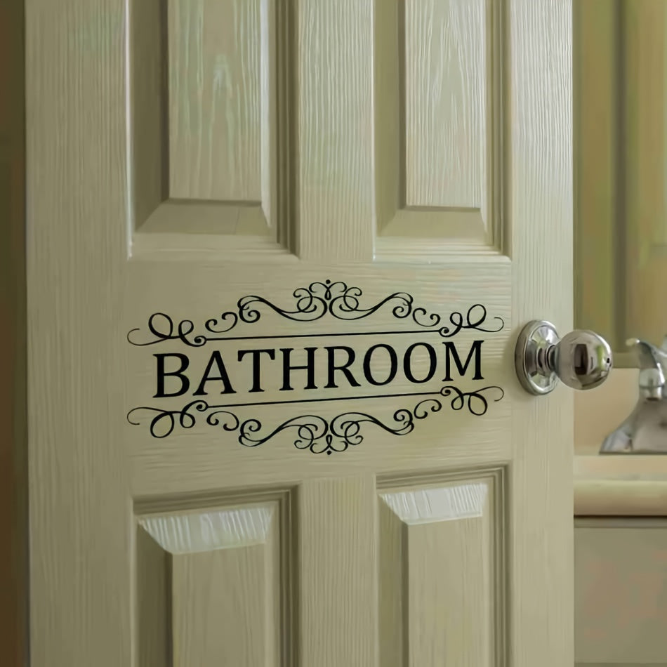 English Bathroom Wall Sticker Toilet Decoration Door Sticker