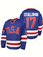 Men's Ice Hockey Jersey 17 Classic Vintage Embroidery Ice Hockey Suit