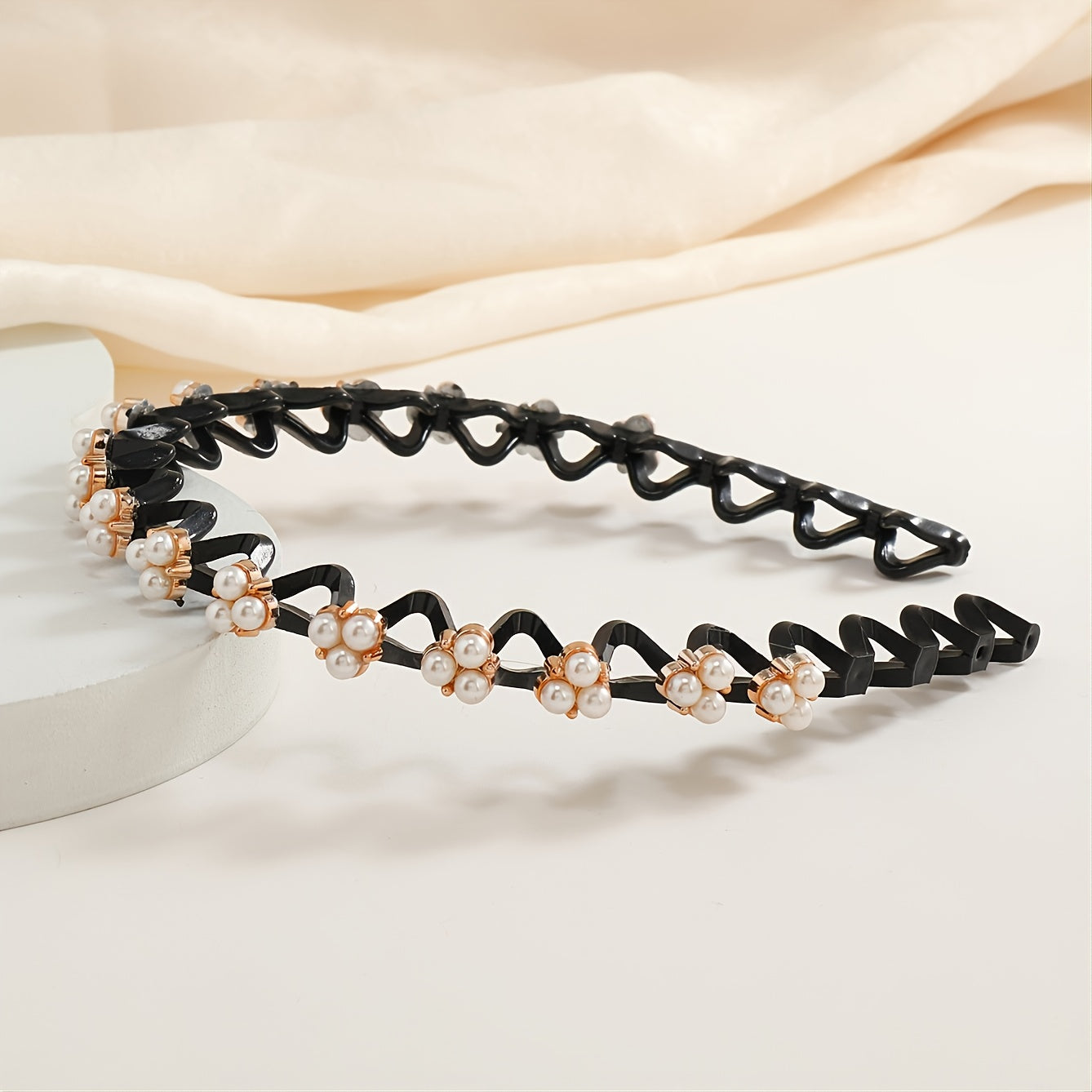 Vintage Rhinestone Hair Clip Clasp Stretchy Hair Hoop Gift