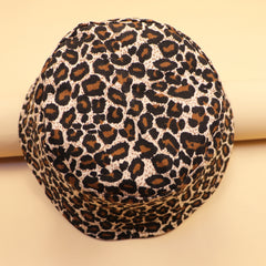 Leopard Print Reversible Bucket Hat Breathable Vacation Sunscreen Cloche Hats