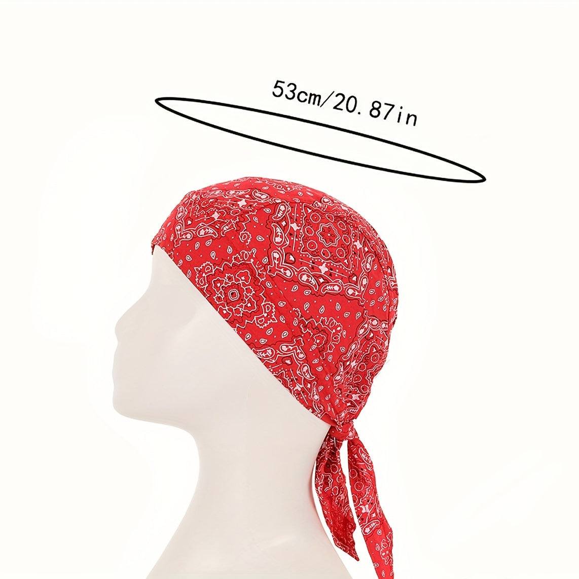 Unisex Paisley Pattern Head Wrap Pirate Hat with Small Flower Pattern
