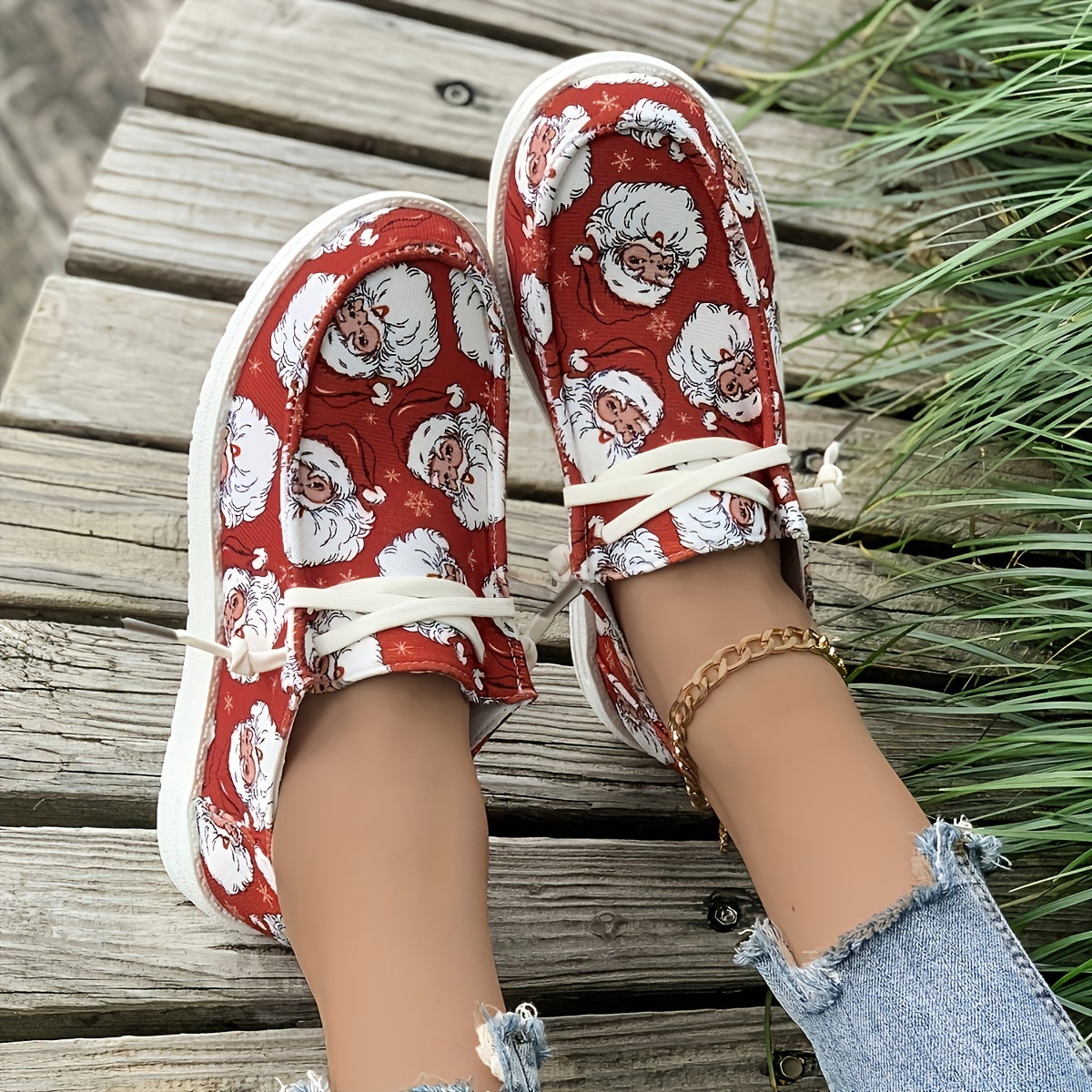 Women's Santa Claus Skateboard Shoes