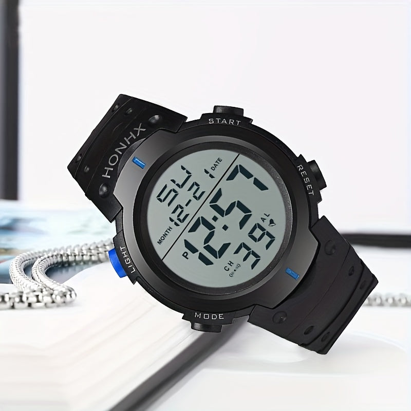Teen Sports Watch w/Digital Display Alarm Stopwatch Light Mode PVC Band