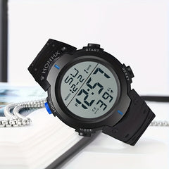Teen Sports Watch w/Digital Display Alarm Stopwatch Light Mode PVC Band